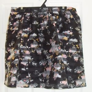 Black Skirt with Flower Details, XL, Brand New
